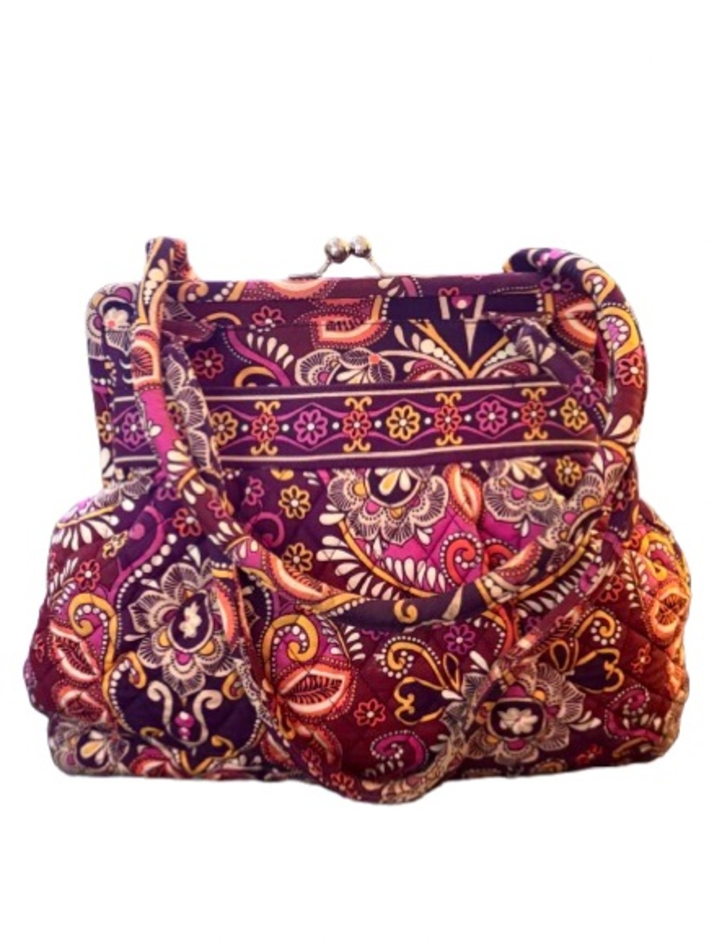 Vera Bradley Safari Sunset Kiss Lock Frame Bag Quilted Retired Print Boho